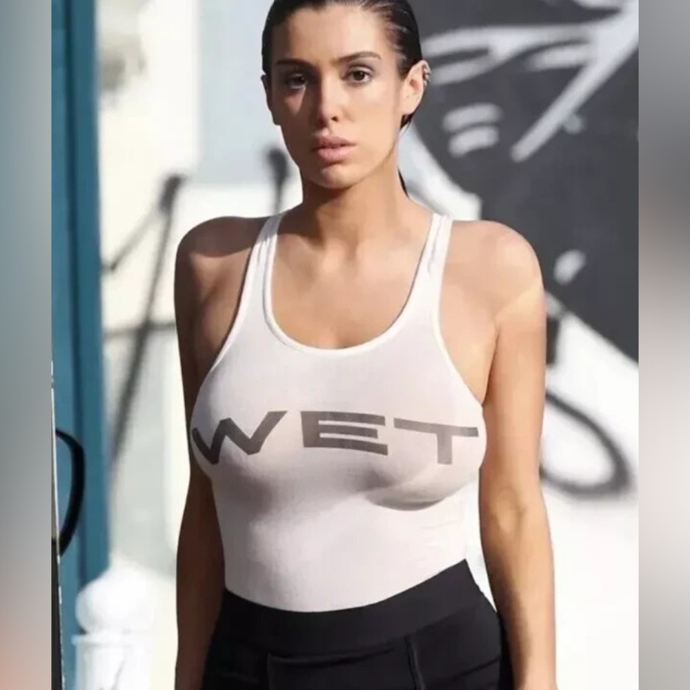 Kanye West style Tank Top with Bold Black Lettering
